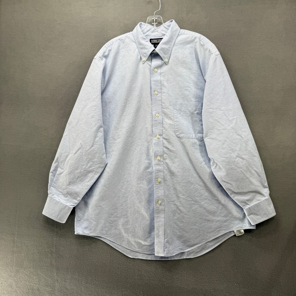 Lands End Oxford Button Down Shirt 18-36 Tall Mens Light Blue